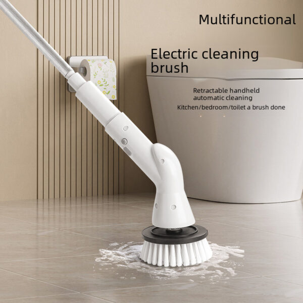 Cross-border Hot Long Handle Multifunctional Waterproof Wireless Handheld Household Replacement Charging Retractable Electric Cleaning Brush