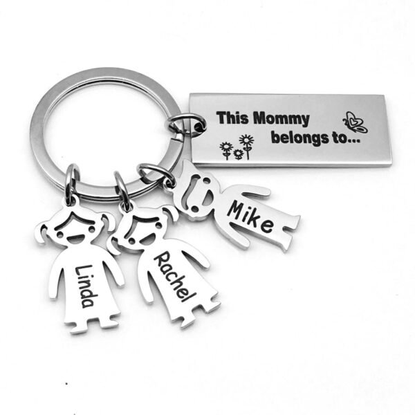 Stainless Steel Boy Girl Cartoon Doll Keychain DIY Custom Keychain - Image 4