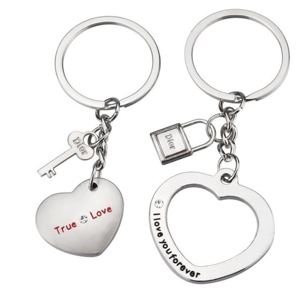 I Have You In My Heart Heart-shaped Lock Key Couple Keychain Creative New Tanabata Couple Gift - Image 4