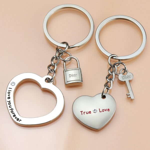 I Have You In My Heart Heart-shaped Lock Key Couple Keychain Creative New Tanabata Couple Gift