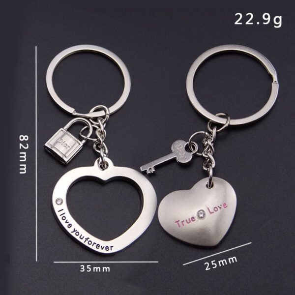 I Have You In My Heart Heart-shaped Lock Key Couple Keychain Creative New Tanabata Couple Gift - Image 3