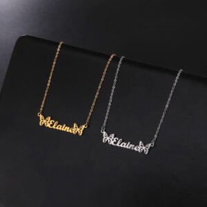 DIY Custom Name Lettering Necklace Female 304 Stainless Steel Letter Pendant Boy Day Lover Gift For Girlfriend