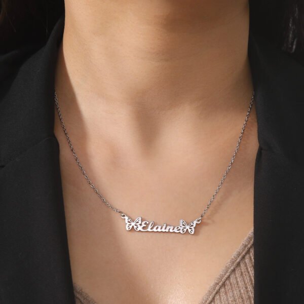 DIY Custom Name Lettering Necklace Female 304 Stainless Steel Letter Pendant Boy Day Lover Gift For Girlfriend - Image 4