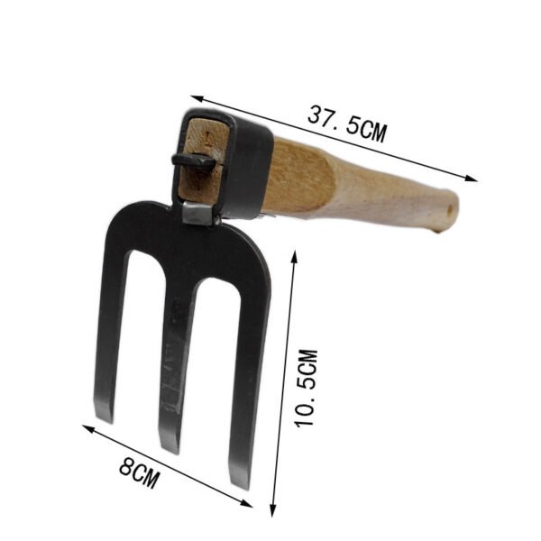 Short Wooden Handle Steel Carbon Garden Tool - Image 3