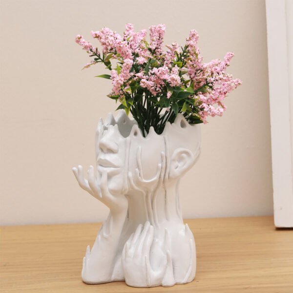 Resin New Goddess Head Flower Pot Home Garden Decoration Melting Woman Medusa Face Flower Pot Garden Decoration Ornaments - Image 7