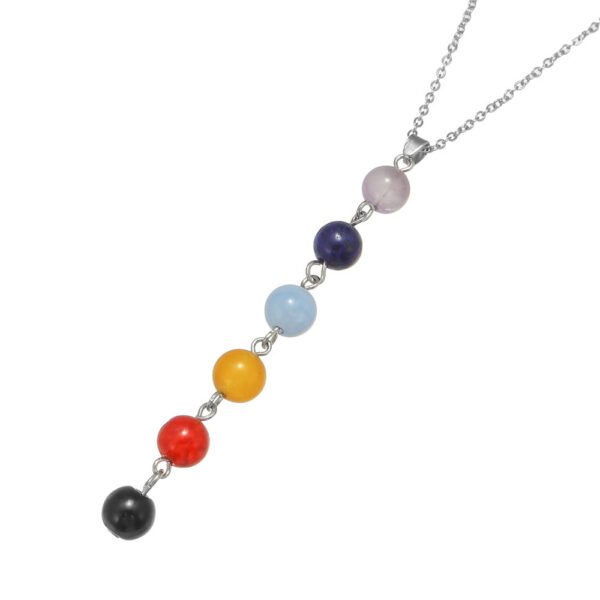 European Style Colorful Beads Pendant Necklace Women's High-grade Necklace Yoga Clavicle Chain 8MM Factory Direct Sales - Image 3