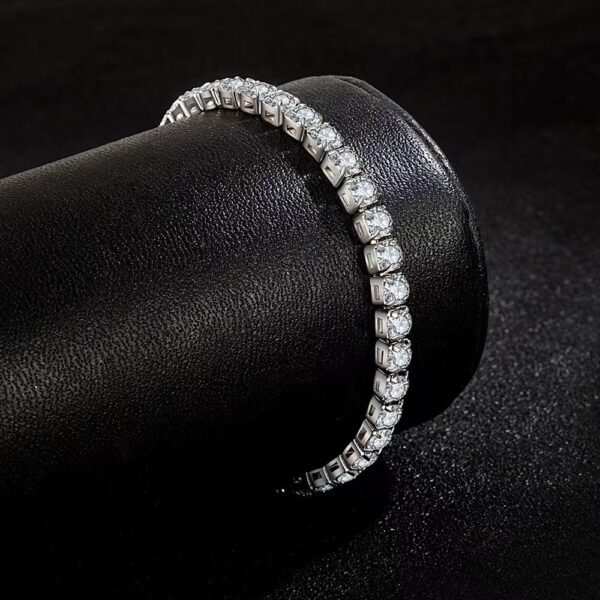 S925 Sterling Silver Full Diamond Bracelet Women's Light Luxury Niche Flash Full Rai Diamond Zircon Girlfriend Birthday Gift - Image 2