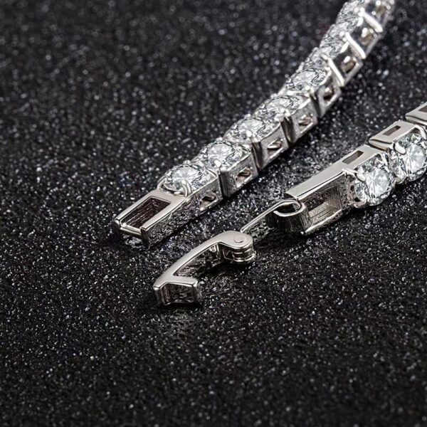 S925 Sterling Silver Full Diamond Bracelet Women's Light Luxury Niche Flash Full Rai Diamond Zircon Girlfriend Birthday Gift - Image 3