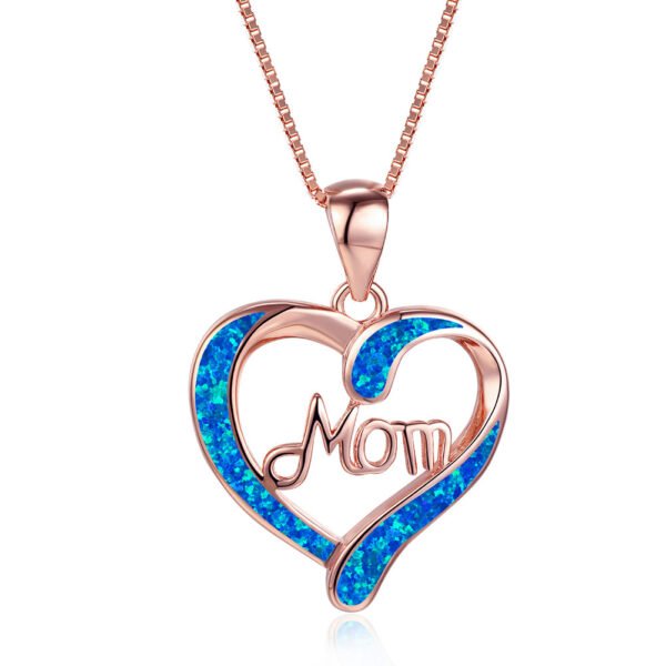 Heart MOM Alphabet Pendant Necklace - Image 7