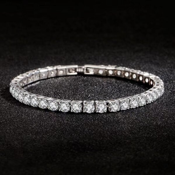 S925 Sterling Silver Full Diamond Bracelet Women's Light Luxury Niche Flash Full Rai Diamond Zircon Girlfriend Birthday Gift