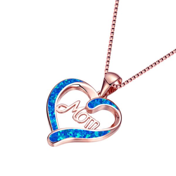 Heart MOM Alphabet Pendant Necklace - Image 4
