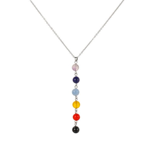 European Style Colorful Beads Pendant Necklace Women's High-grade Necklace Yoga Clavicle Chain 8MM Factory Direct Sales - Image 5