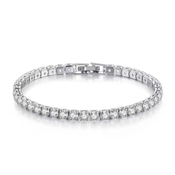 S925 Sterling Silver Full Diamond Bracelet Women's Light Luxury Niche Flash Full Rai Diamond Zircon Girlfriend Birthday Gift - Image 4