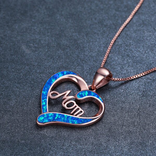 Heart MOM Alphabet Pendant Necklace - Image 2