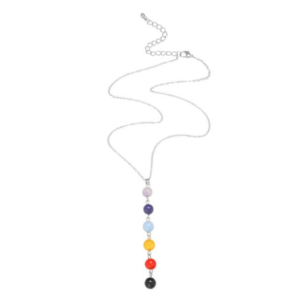 European Style Colorful Beads Pendant Necklace Women's High-grade Necklace Yoga Clavicle Chain 8MM Factory Direct Sales - Image 2