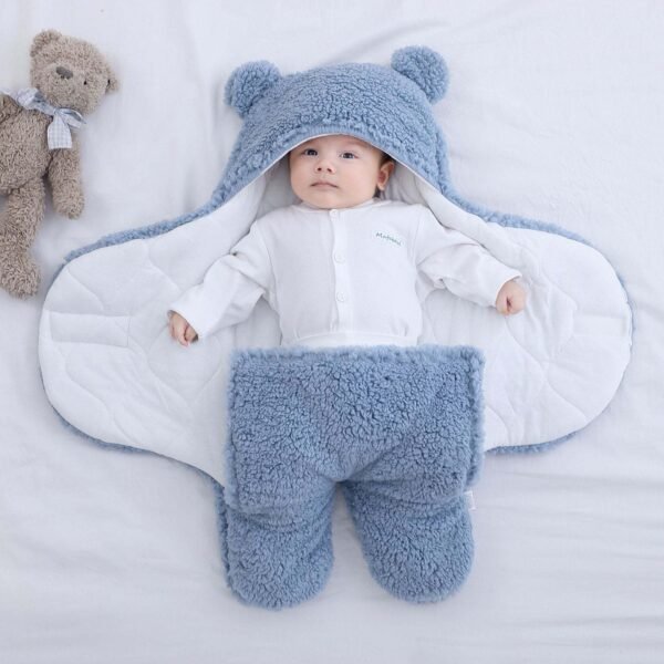 Autumn and winter thickened baby swaddling supplies - Image 3