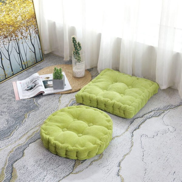 NNEAGS 4X Green Square Cushion Soft Leaning Plush Backrest Throw Seat Pillow Home Office Sofa Decor - Image 3