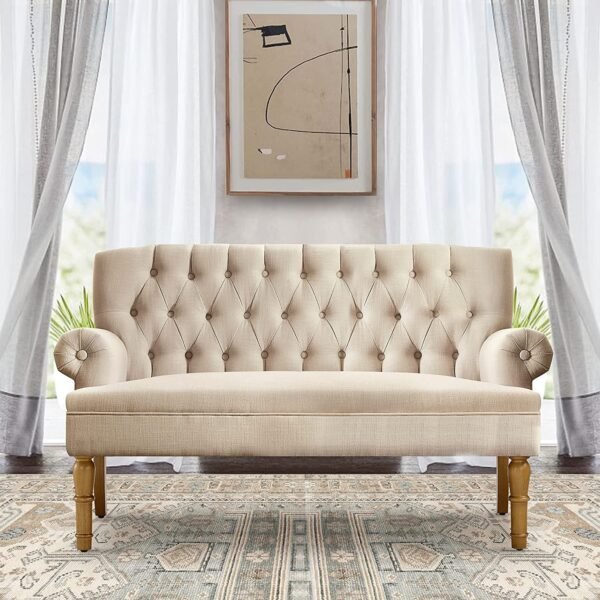 Warm Beige Love Seats Sofa Set - Image 6
