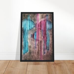 'Crows Blanket' Abstract I 12x18 inch Wooden Framed Art Print  I Original Artwork by American Artist Barbara Cleary