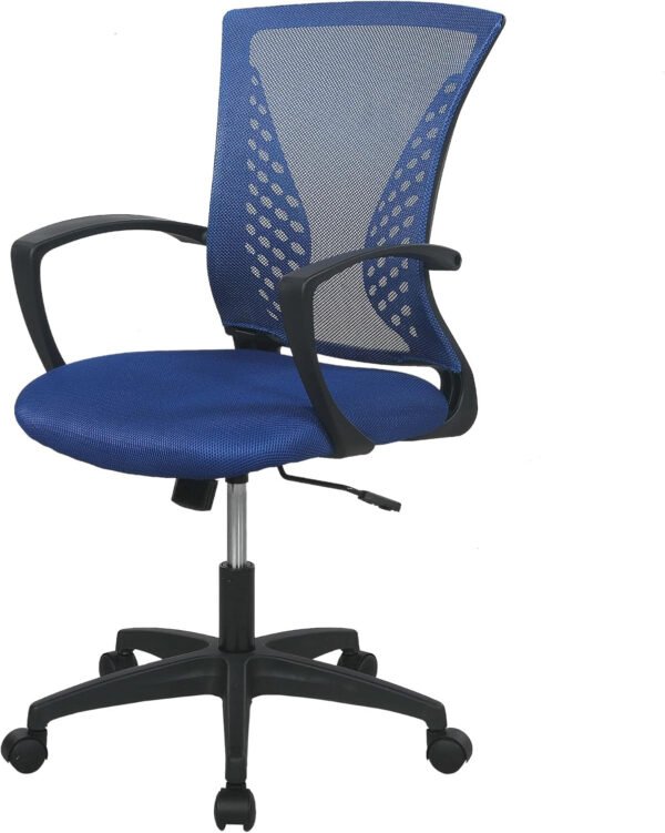 Office Computer Gaming Chair Ergonomic Mesh Desk Chair Adjustable Video Game Chairs with 360 Degrees Swivel Wheels Armrest Lumbar Support for Home Office (Blue)