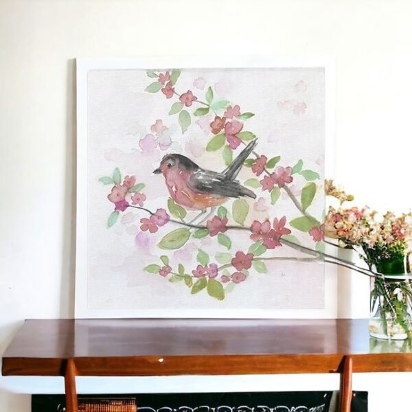 Flower And Bird Unframed Print Wall Art - Image 3