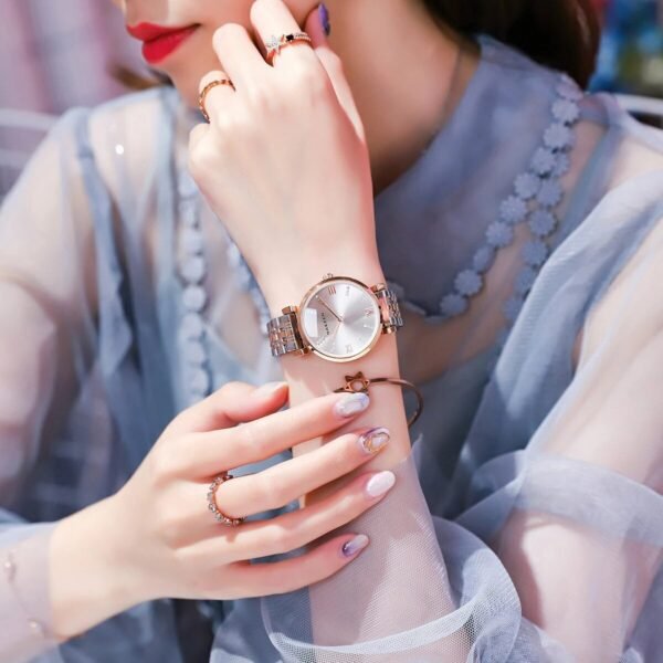 Fashion Ladies Watch Women 2021 New Rose Gold Dress Quartz Watches Luxury Diamond Wristwatches Relogio Feminino Bracelet Clock - Image 3