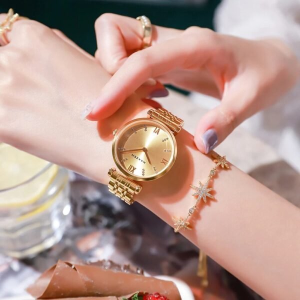 Fashion Ladies Watch Women 2021 New Rose Gold Dress Quartz Watches Luxury Diamond Wristwatches Relogio Feminino Bracelet Clock - Image 5
