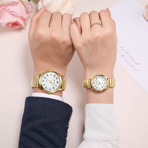 MEGIR Luxury Couple Watches Waterproof Quartz Watch for Lover Stainless Steel Men Women Wristwatches Clock Relogio Masculino 1088 - Image 2