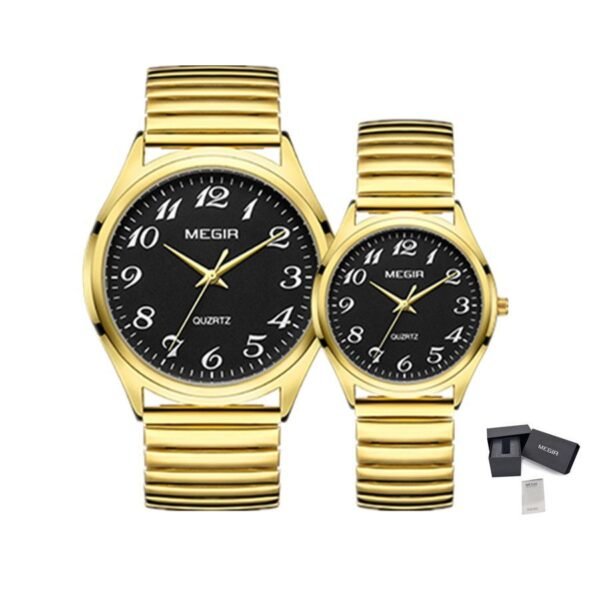 MEGIR Luxury Couple Watches Waterproof Quartz Watch for Lover Stainless Steel Men Women Wristwatches Clock Relogio Masculino 1088 - Image 16