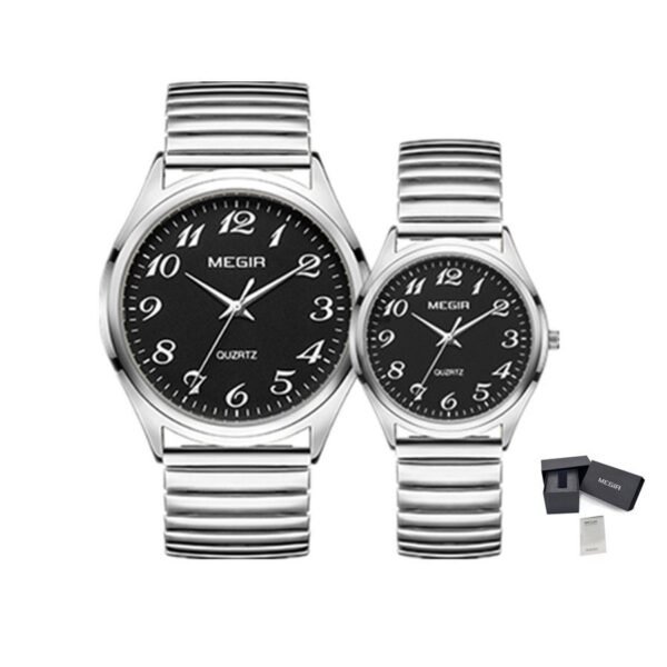 MEGIR Luxury Couple Watches Waterproof Quartz Watch for Lover Stainless Steel Men Women Wristwatches Clock Relogio Masculino 1088 - Image 20