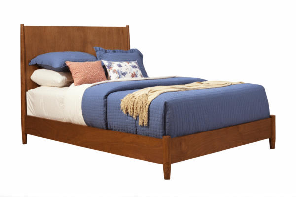 Brown Solid Wood Queen Bed Frame - Image 2
