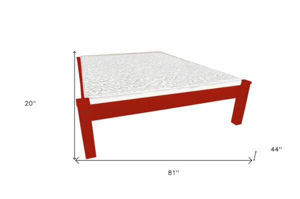 Red Solid Wood Twin Bed Frame - Image 5