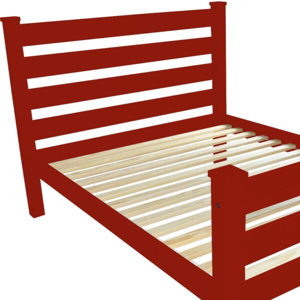 Red Solid Wood Queen Bed Frame - Image 6