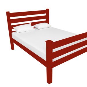 Red Solid Wood Queen Bed Frame