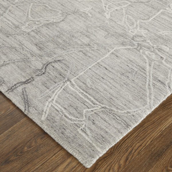 9' X 12' Gray and Ivory Abstract Hand Woven Worn Faded Area Rug - Image 9