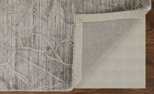 9' X 12' Gray and Ivory Abstract Hand Woven Worn Faded Area Rug - Image 7