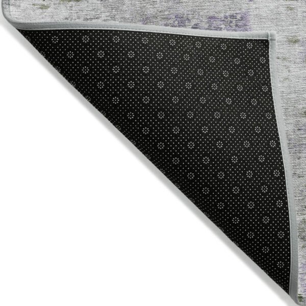 8' X 10' Olive Green And Gray Abstract Washable Indoor Outdoor Area Rug - Image 4