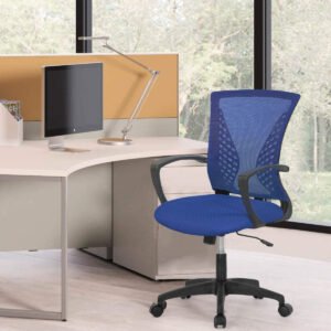 Ergonomic Blue Mesh Office Chair with Armrests