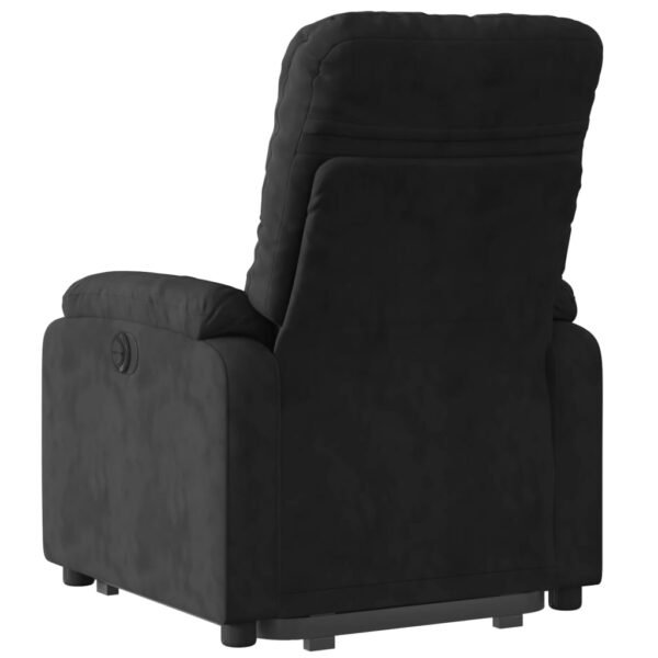 vidaXL Stand up Massage Recliner Chair Black Microfiber Fabric - Image 3