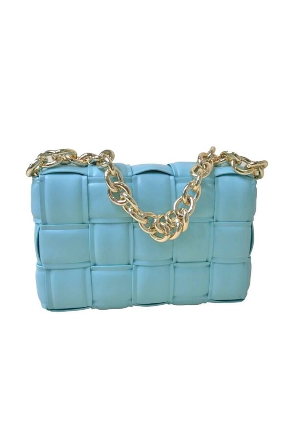 Blue Vegan Leather Hand Made Millie Cross Body Bag - Image 4