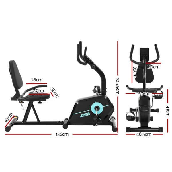 NNEDSZ Magnetic Recumbent Exercise Bike Fitness Cycle Trainer Gym Equipment - Image 2