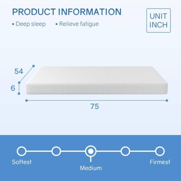 Full size 6-inch Thick Medium Firm Cool Gel Memory Foam Mattress - Image 5