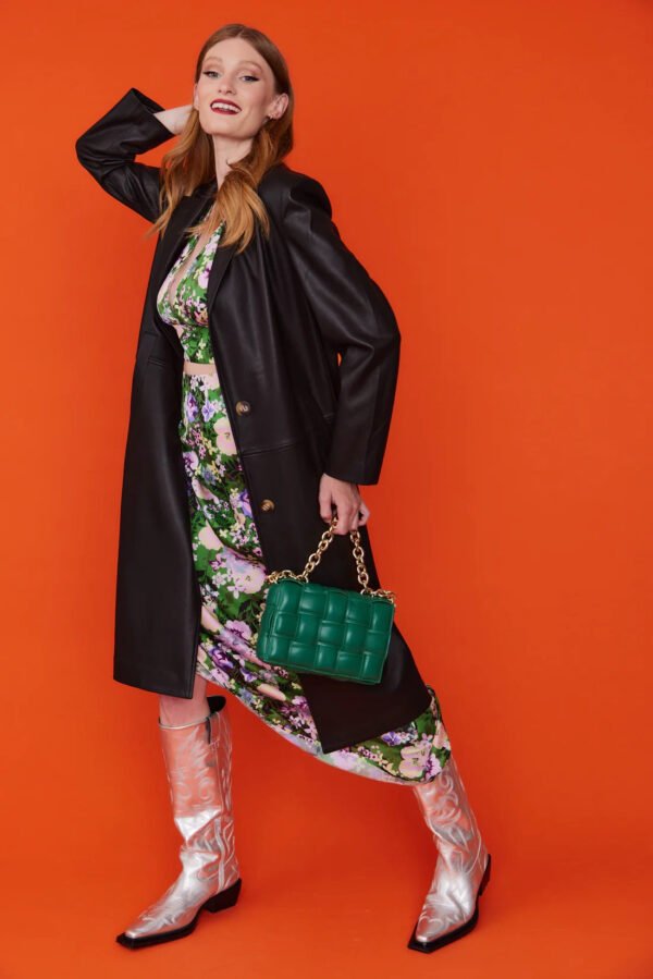 Green Vegan Leather Hand Made Millie Cross Body Bag - Image 2