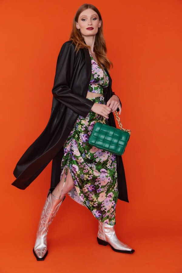 Green Vegan Leather Hand Made Millie Cross Body Bag - Image 3
