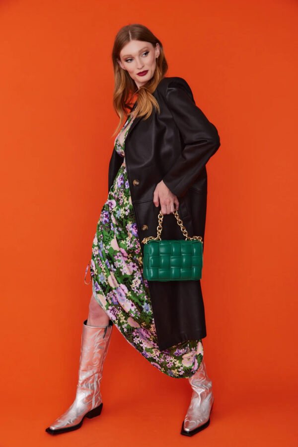 Green Vegan Leather Hand Made Millie Cross Body Bag - Image 4