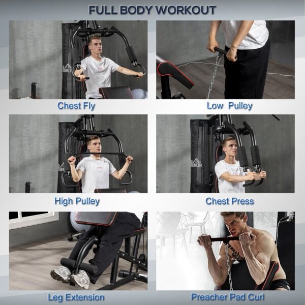 Multi-Functional Home Gym Workout Station, 45Kg Weight Stack Multi Gym Fitness Equipment for Full Body Fitness - Image 4