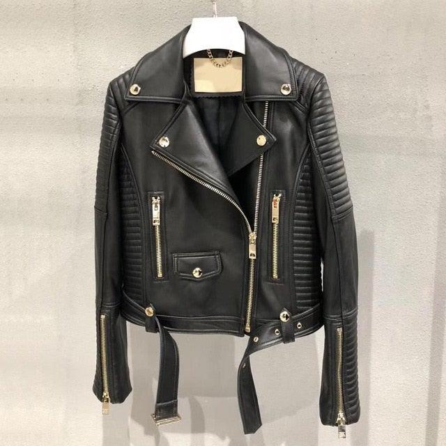 Sleuve Luxury Genuine Leather Jacket Women - Image 3