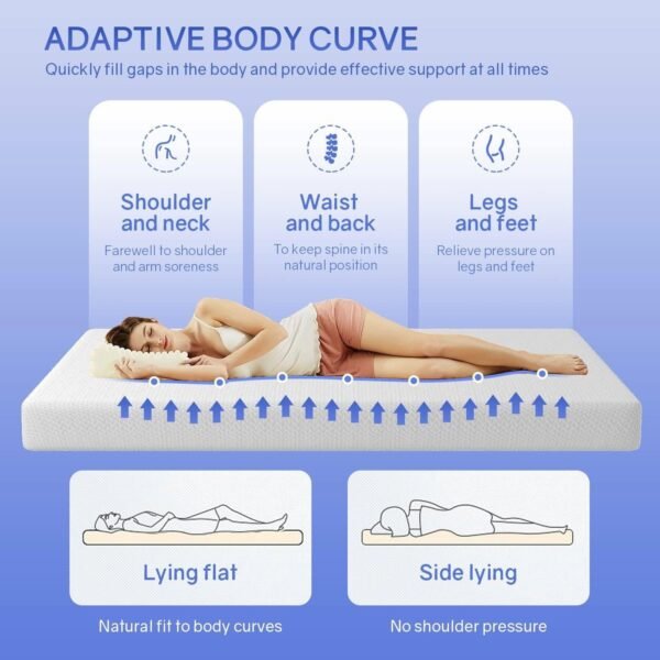 Twin size 6-inch Thick Medium Firm Cool Gel Memory Foam Mattress - Image 3