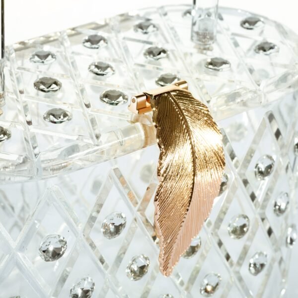 1950 Vintage style "The Princess " unique Oval Crystal Acrylic Lucite Box Clutch Bag - Image 3