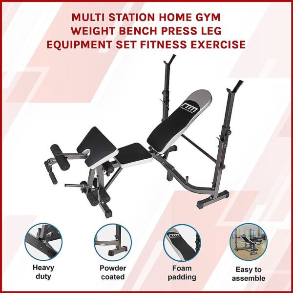 NNEDSZ Multi Station Home Gym Weight Bench Press Leg Equipment Set Fitness Exercise - Image 3